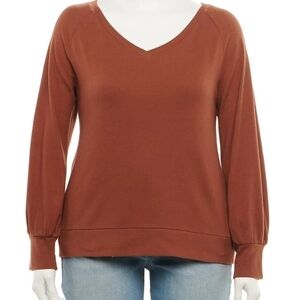 NWT Evri Plus Size 4X dark burnt orange top